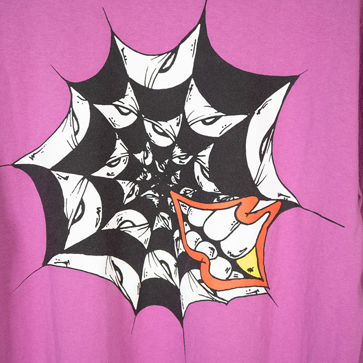 CHROME HEARTS x Matty Boy クロムハーツ xマッティボーイ spider web longlseeve スパイダーウェブ ロゴプリント パープル
