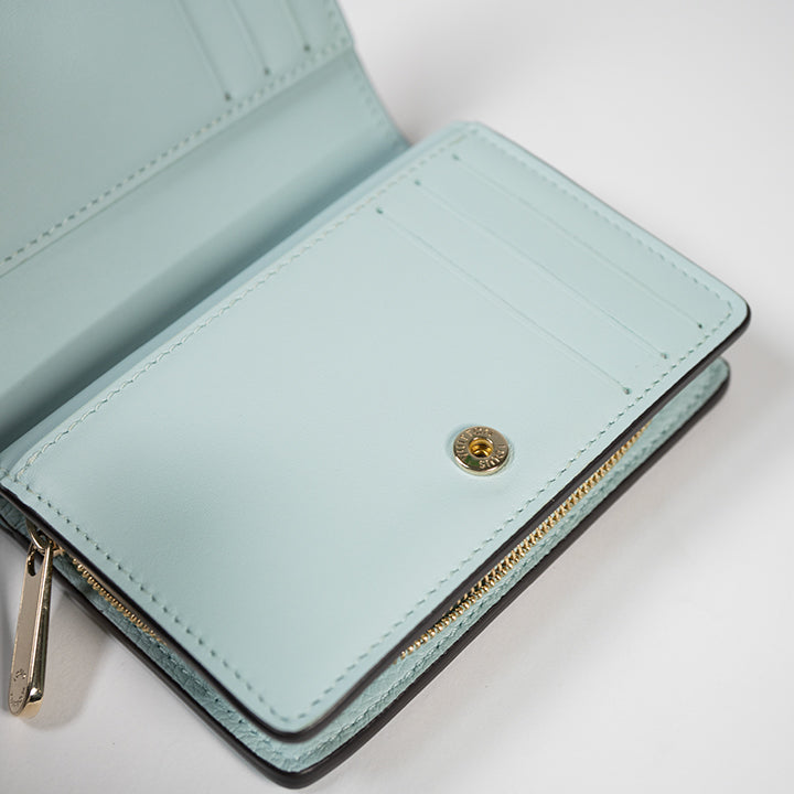 LOUIS VUITTON ルイヴィトンマヒナ ポルトフォイユ・クレア ブルーレディース M83502 二つ折り財布 日本限定 イニシャル入り コンパクトウォレット レディース
