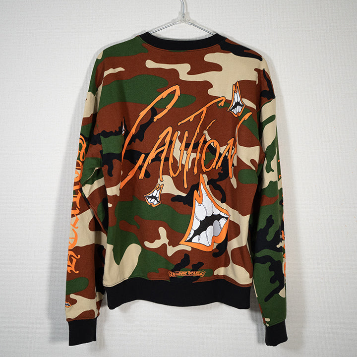 CHROME HEARTS x Matty Boy クロムハーツ x マッティボーイ PPO Caution Crewneckカモ グラフィックプリントスウェット 迷彩
