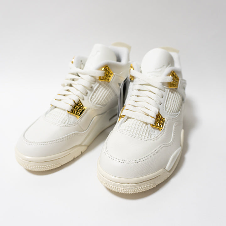 Nike Women's Air Jordan 4 Retro White & Gold ナイキ エアジョーダン4