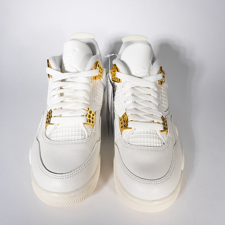 Nike Women's Air Jordan 4 Retro White & Gold ナイキ エアジョーダン4
