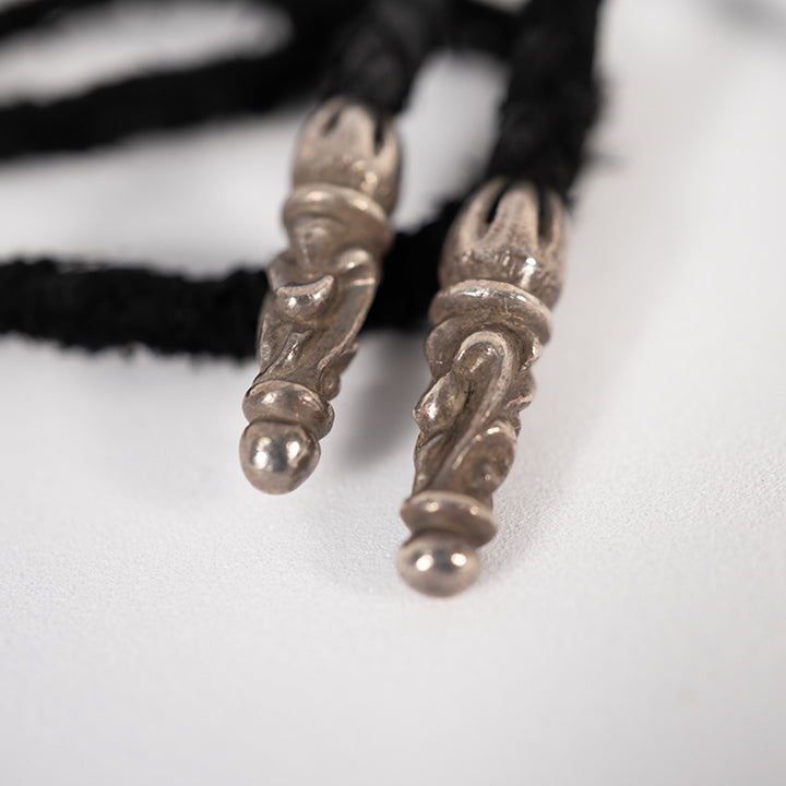 CHROME HEARTS クロムハーツ LEATHER BRAID スクロールレザーブレイド シルバーネックレス