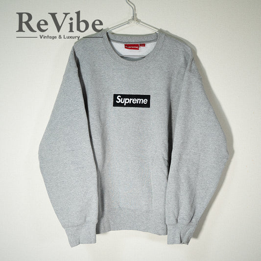 Supreme シュプリーム 22AW Box Logo Crewneck ボックスロゴクルーネックスウェットグレー Mサイズ メンズ
