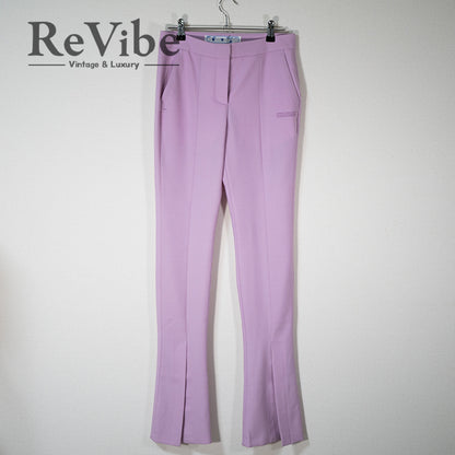 Off-White オフホワイト Purple flared trousers with slits 38サイズ レディース タグ付き
