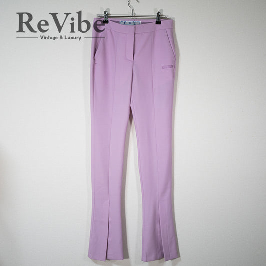Off-White オフホワイト Purple flared trousers with slits 38サイズ レディース タグ付き