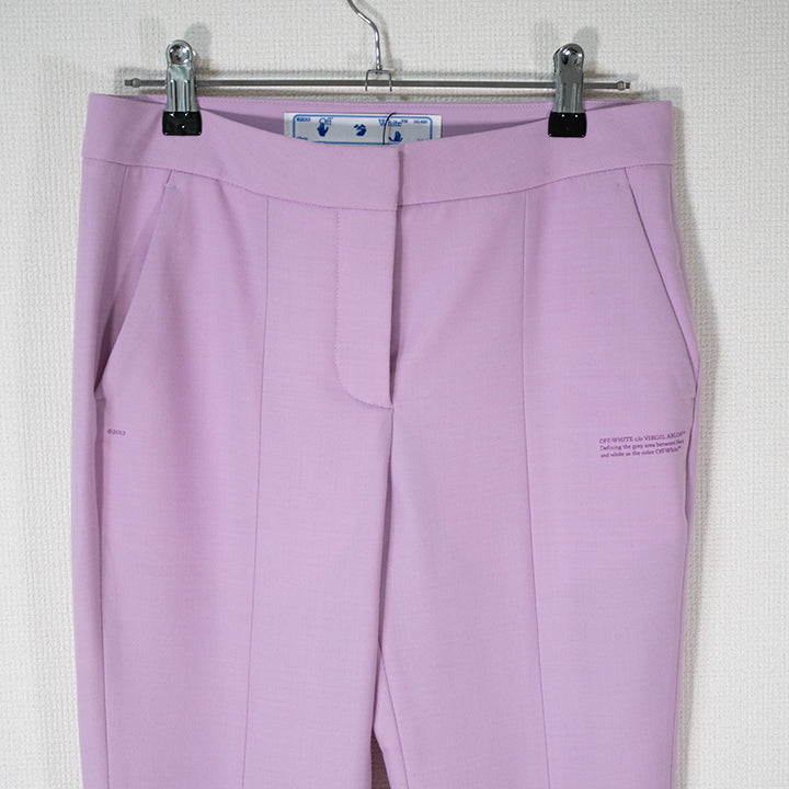 Off-White オフホワイト Purple flared trousers with slits 38サイズ レディース タグ付き