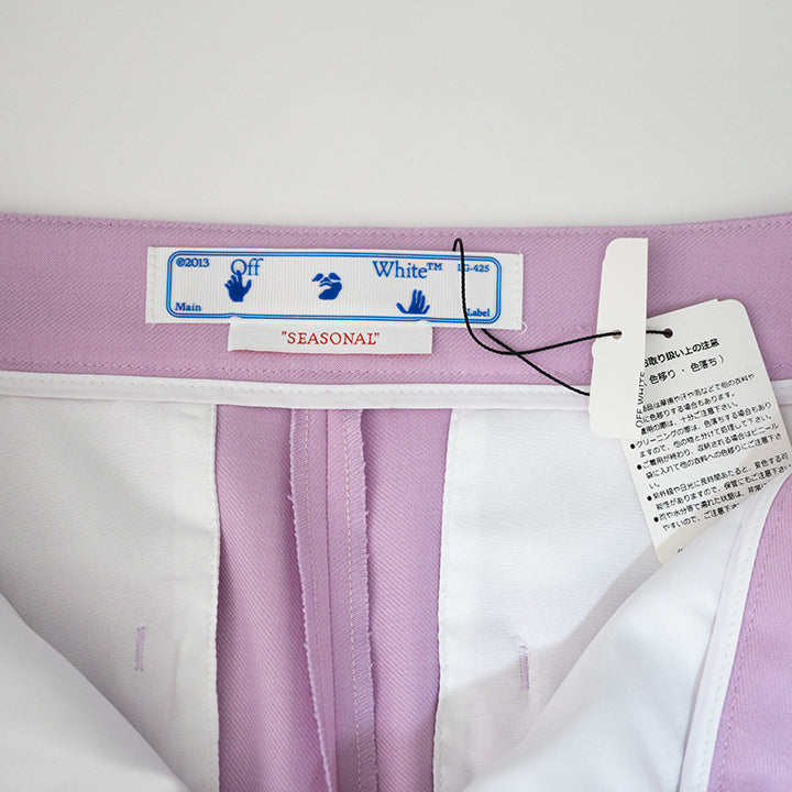 Off-White オフホワイト Purple flared trousers with slits 38サイズ レディース タグ付き