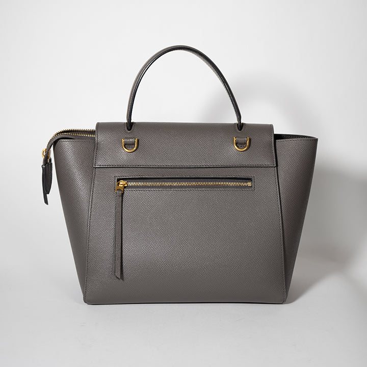 CELINE セリーヌ ベルトバッグ マイクロ  グレー ゴールド金具 ハンドバッグ レディース