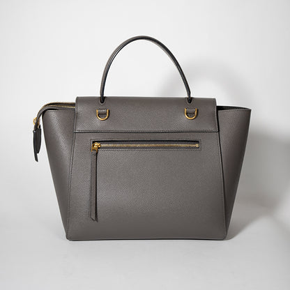 CELINE セリーヌ ベルトバッグ マイクロ  グレー ゴールド金具 ハンドバッグ レディース