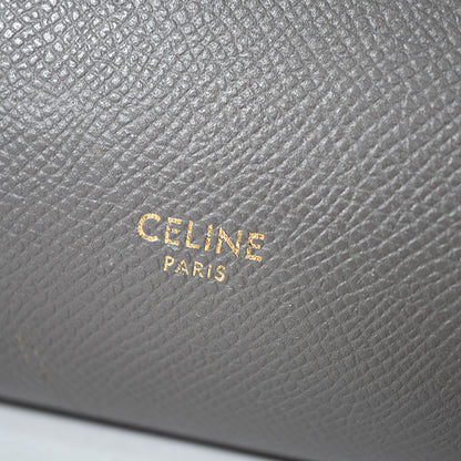 CELINE セリーヌ ベルトバッグ マイクロ  グレー ゴールド金具 ハンドバッグ レディース