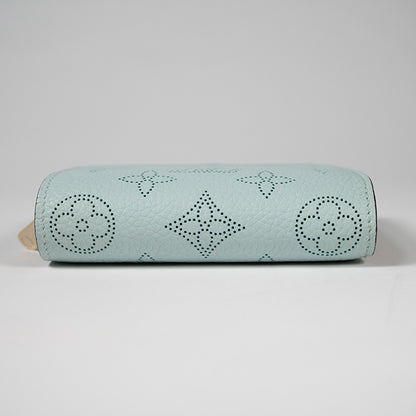 LOUIS VUITTON ルイヴィトンマヒナ ポルトフォイユ・クレア ブルーレディース M83502 二つ折り財布 日本限定 イニシャル入り コンパクトウォレット レディース