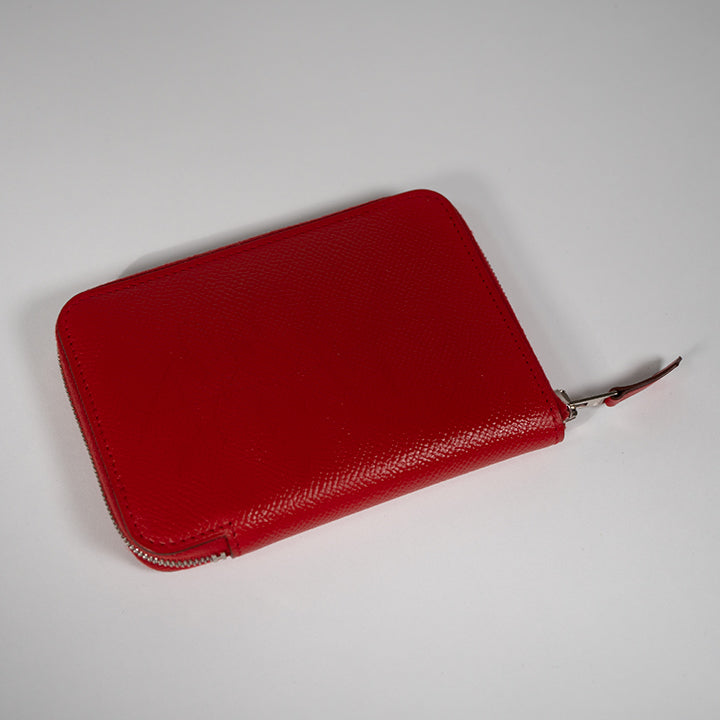 HERMES エルメス アザップ ヴェルティカル ヴォーエプソン レッド シルバー金具 □O刻印(2011年頃) レディース シェーブル 二つ折り財布 塗装あり リペア