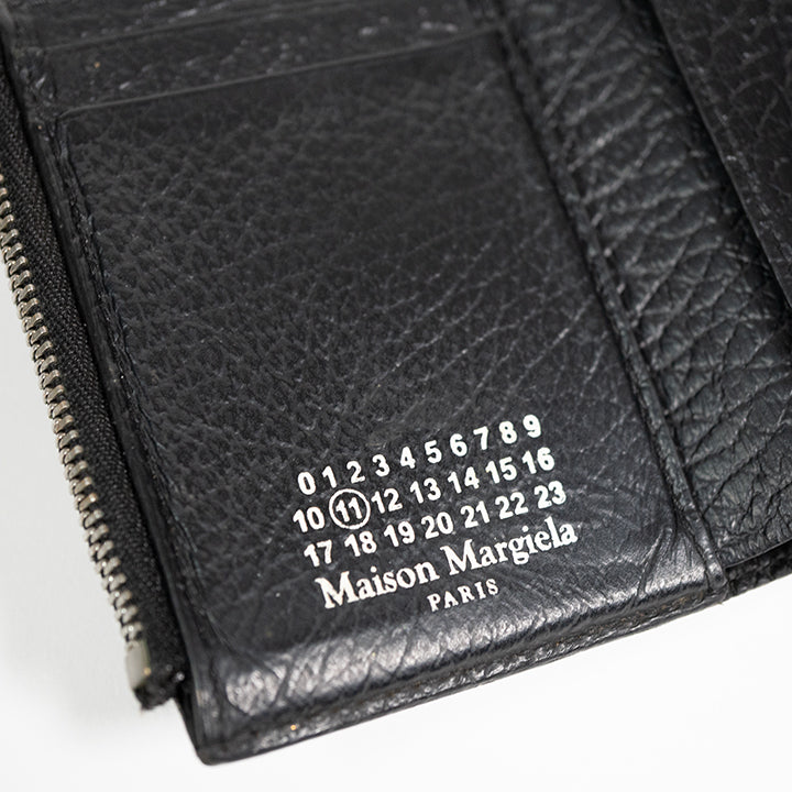 Maison Margiela メゾンマルジェラ 11 コンパクトウォレット ブラック  4ステッチ三つ折り財布 S56UI0136