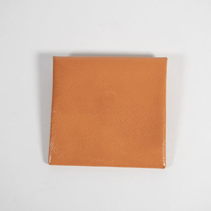 HERMES エルメス バスティア オレンジ シルバー金具 コインケース ヴォーエプソン ユニセックス リペアあり