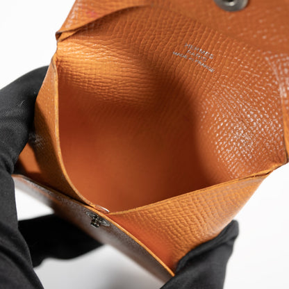 HERMES エルメス バスティア オレンジ シルバー金具 コインケース ヴォーエプソン ユニセックス リペアあり