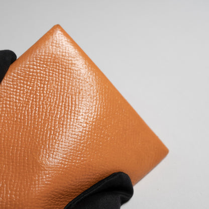 HERMES エルメス バスティア オレンジ シルバー金具 コインケース ヴォーエプソン ユニセックス リペアあり