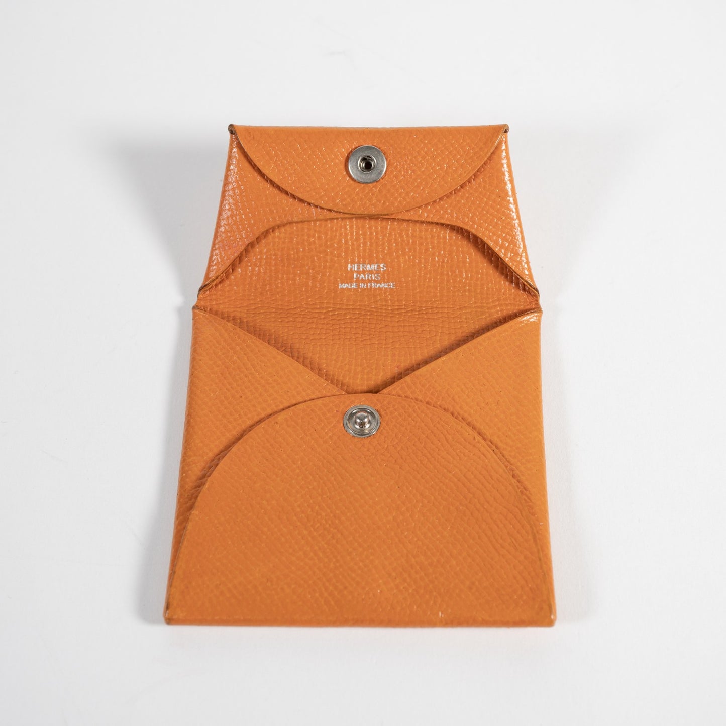 HERMES エルメス バスティア オレンジ シルバー金具 コインケース ヴォーエプソン ユニセックス リペアあり