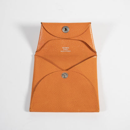 HERMES エルメス バスティア オレンジ シルバー金具 コインケース ヴォーエプソン ユニセックス リペアあり