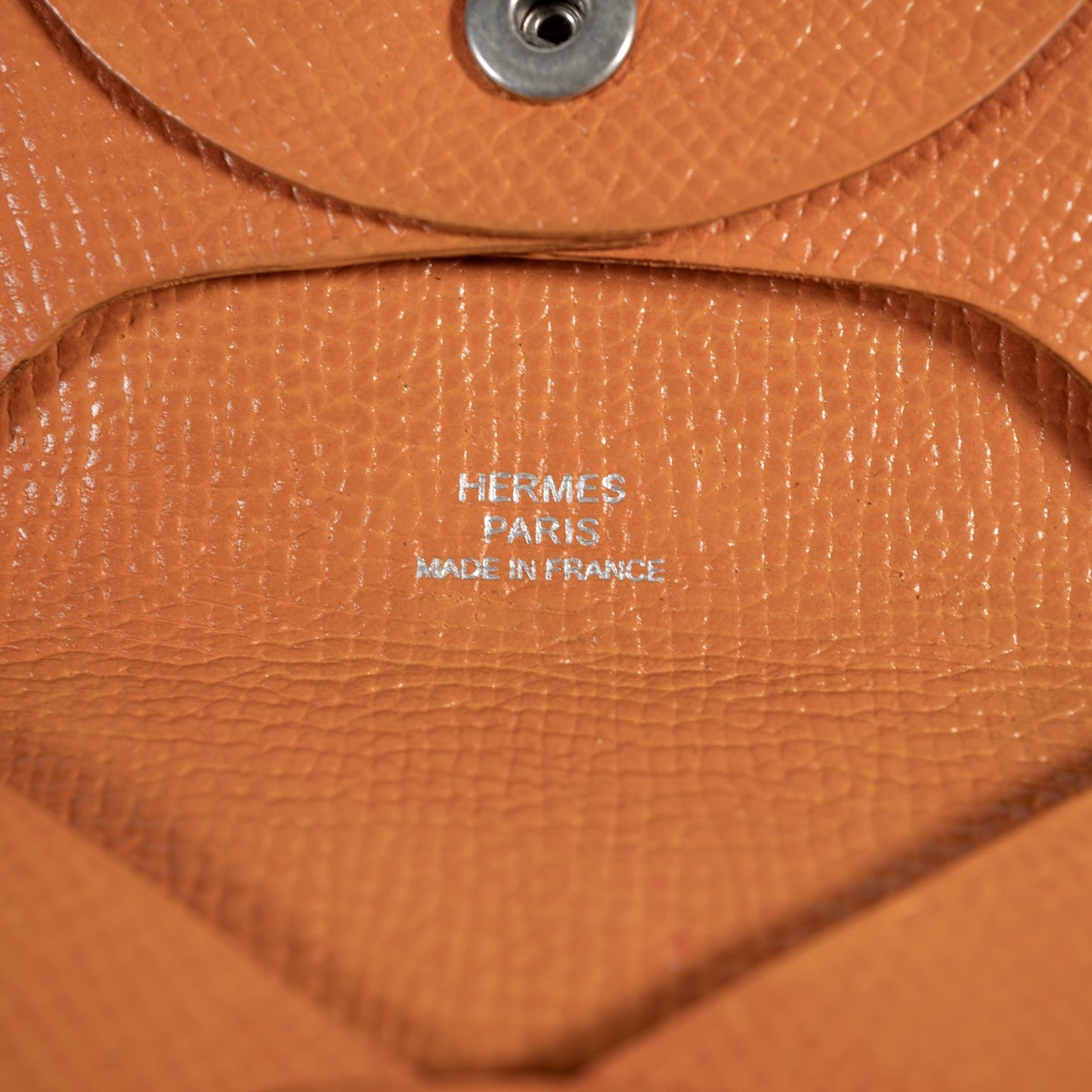 HERMES エルメス バスティア オレンジ シルバー金具 コインケース ヴォーエプソン ユニセックス リペアあり