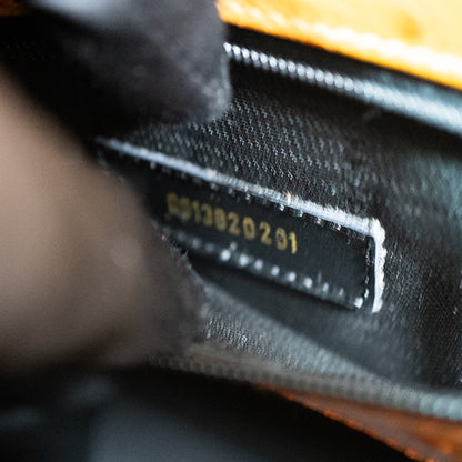 FENDI フェンディ ハンドバッグ ヴィンテージ オレンジ オーストリッチ ゴールド金具