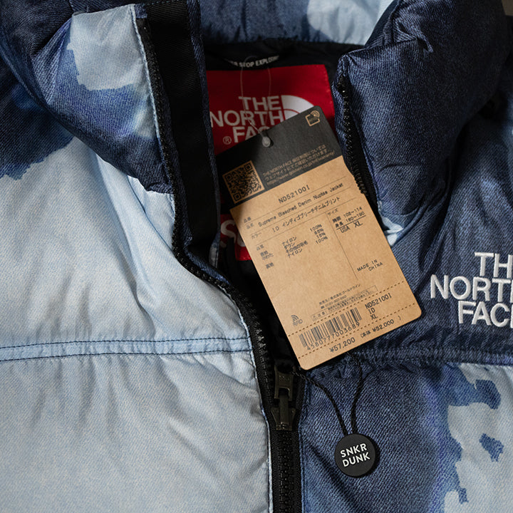 Supreme ×The North Face シュプリーム Bleached Denim Print Nuptse Jacket ノースフェイス ダウンジャケットND521001