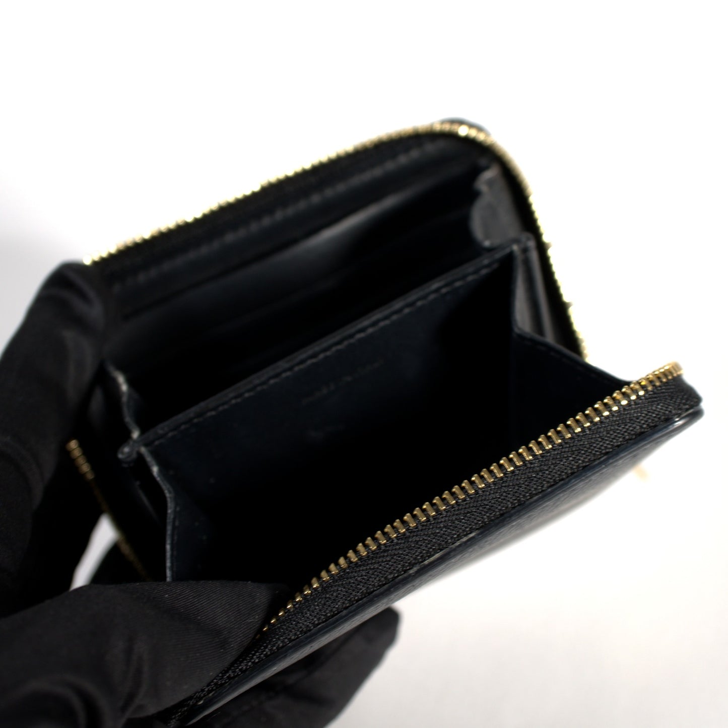 セリーヌ CELINE コンパクト ジップ ウォレット コインケース 小銭入れ カードケース ミニ財布 10B663BEL レザー ブラック 黒 イタリア製 メンズ レディース 中古 Bランク