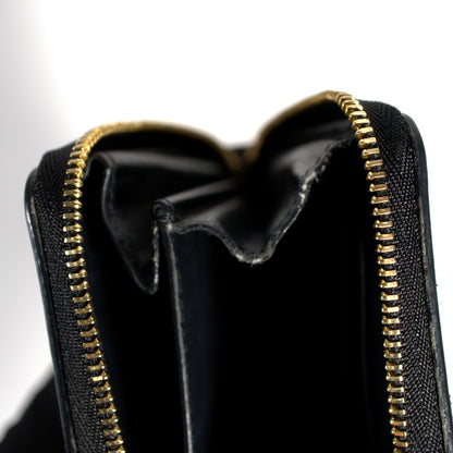 セリーヌ CELINE コンパクト ジップ ウォレット コインケース 小銭入れ カードケース ミニ財布 10B663BEL レザー ブラック 黒 イタリア製 メンズ レディース 中古 Bランク