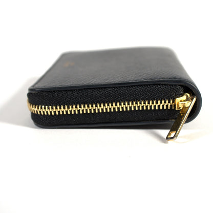 セリーヌ CELINE コンパクト ジップ ウォレット コインケース 小銭入れ カードケース ミニ財布 10B663BEL レザー ブラック 黒 イタリア製 メンズ レディース 中古 Bランク