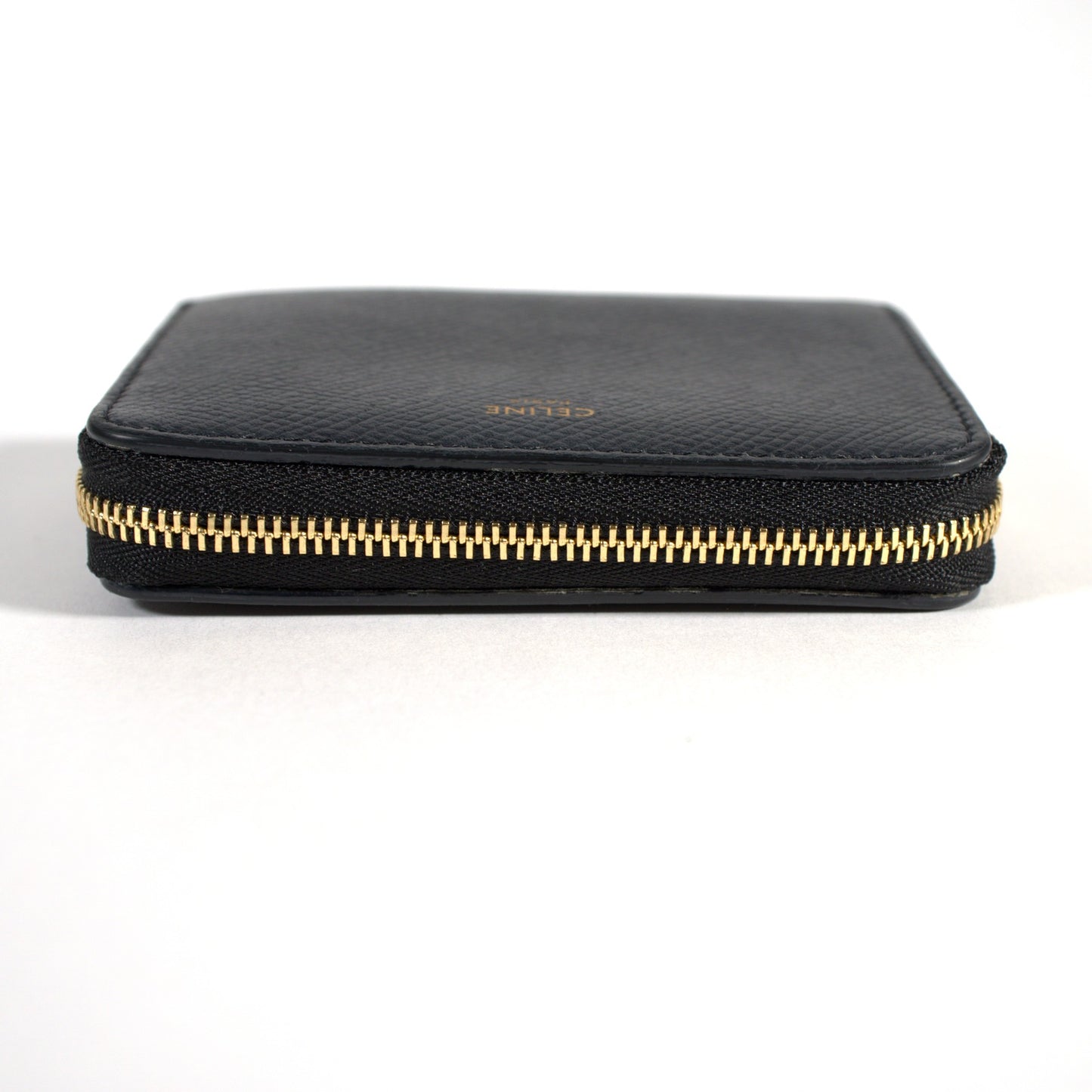 セリーヌ CELINE コンパクト ジップ ウォレット コインケース 小銭入れ カードケース ミニ財布 10B663BEL レザー ブラック 黒 イタリア製 メンズ レディース 中古 Bランク
