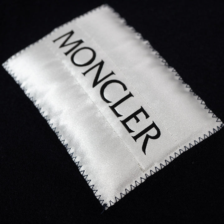 MONCLER SCARFモンクレール マフラー ストール スカーフ フリンジ ロゴパッチ ウール
