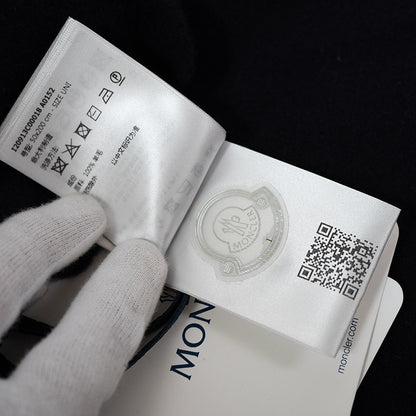 MONCLER SCARFモンクレール マフラー ストール スカーフ フリンジ ロゴパッチ ウール