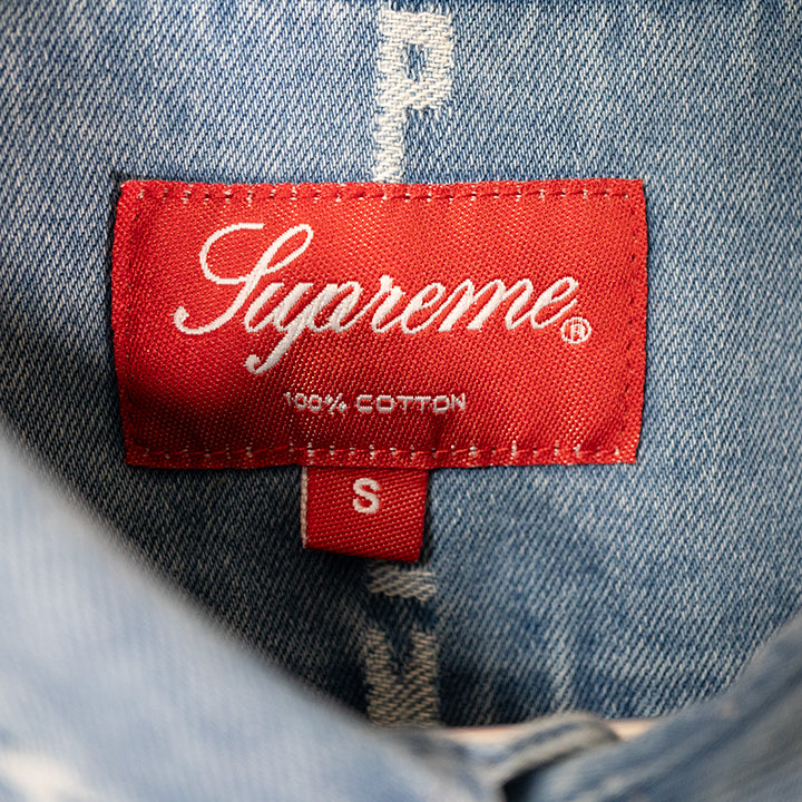 Supreme シュプリーム 20AW Logo Stripe Jacquard Denim Shirt デニムシャツ ブルー Sサイズ メンズ