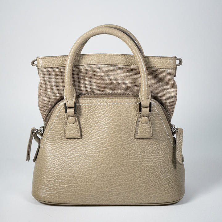 Maison Margiela メゾン マルジェラ 5AC マイクロ S56WG0081 レザー グレージュ ハンドバッグ レディース