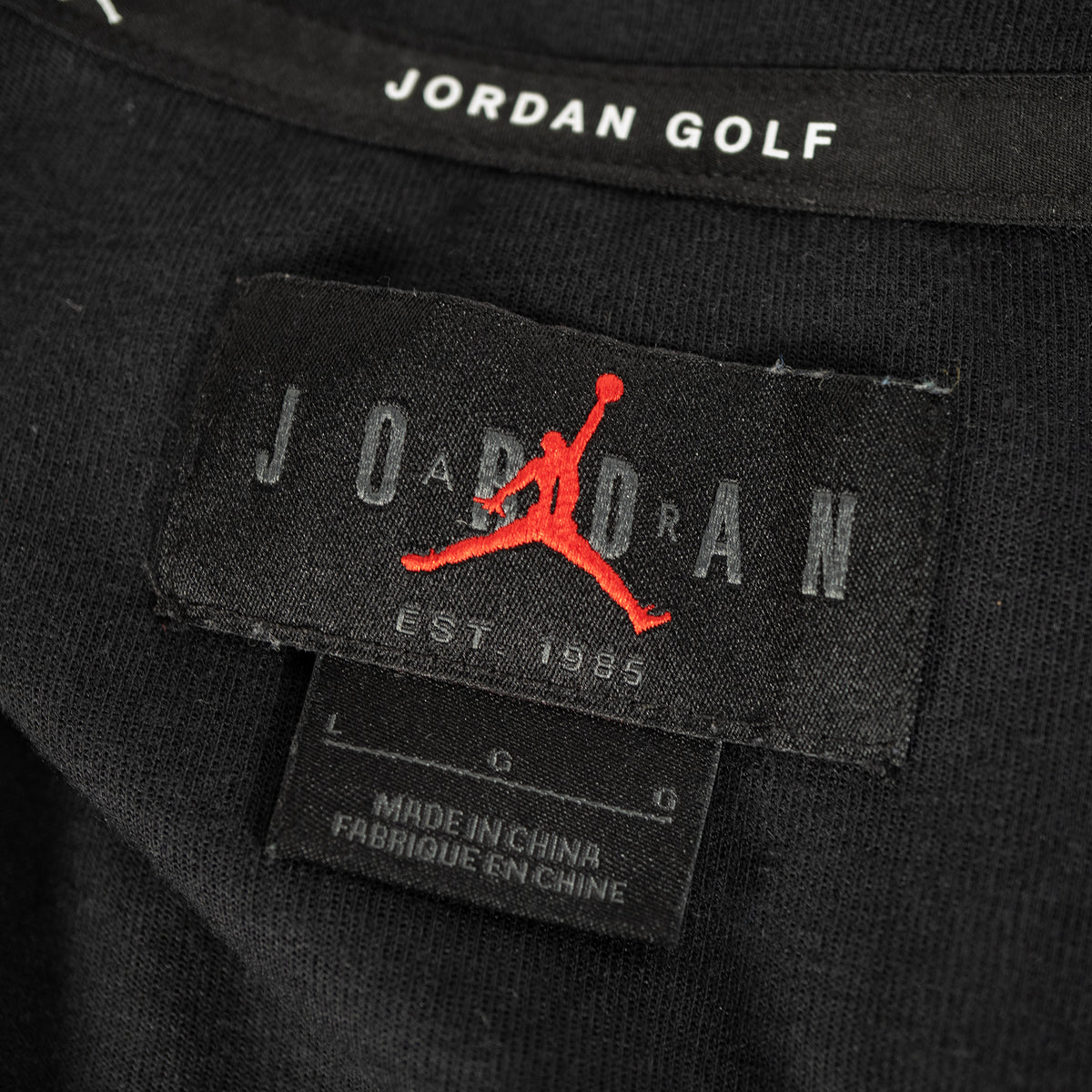 JORDAN GOLF 首元テープと JORDAN 襟ネーム L 中国製