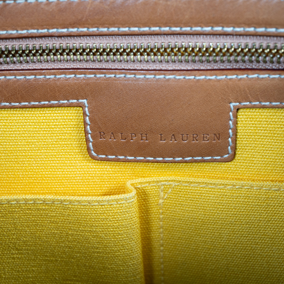 ポロ ラルフローレン ビッグポニー キャンバストート 内ポケットのRALPH LAUREN刻印