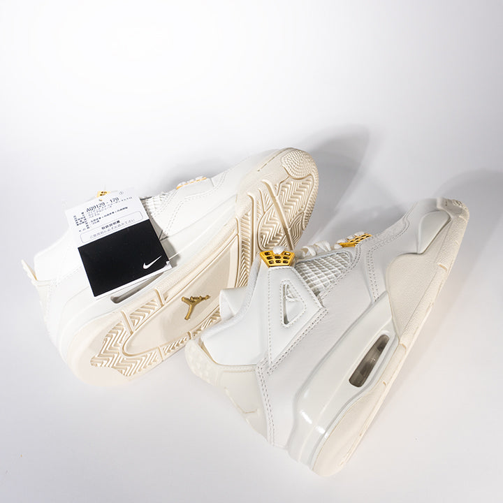 Nike Women's Air Jordan 4 Retro  White & Gold ナイキ エアジョーダン4