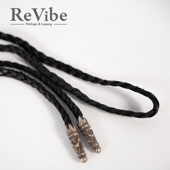 CHROME HEARTS  クロムハーツ LEATHER BRAID スクロールレザーブレイド シルバーネックレス