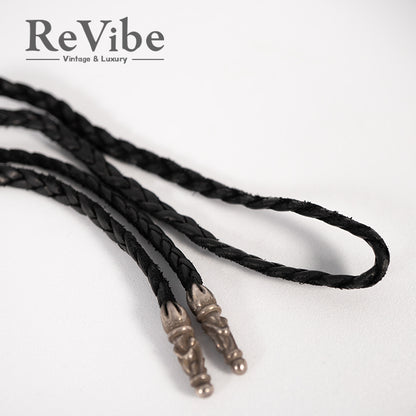 CHROME HEARTS  クロムハーツ LEATHER BRAID スクロールレザーブレイド シルバーネックレス