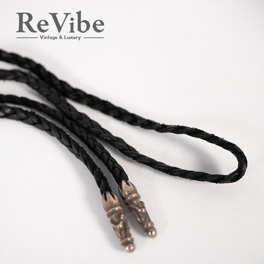 CHROME HEARTS  クロムハーツ LEATHER BRAID スクロールレザーブレイド シルバーネックレス