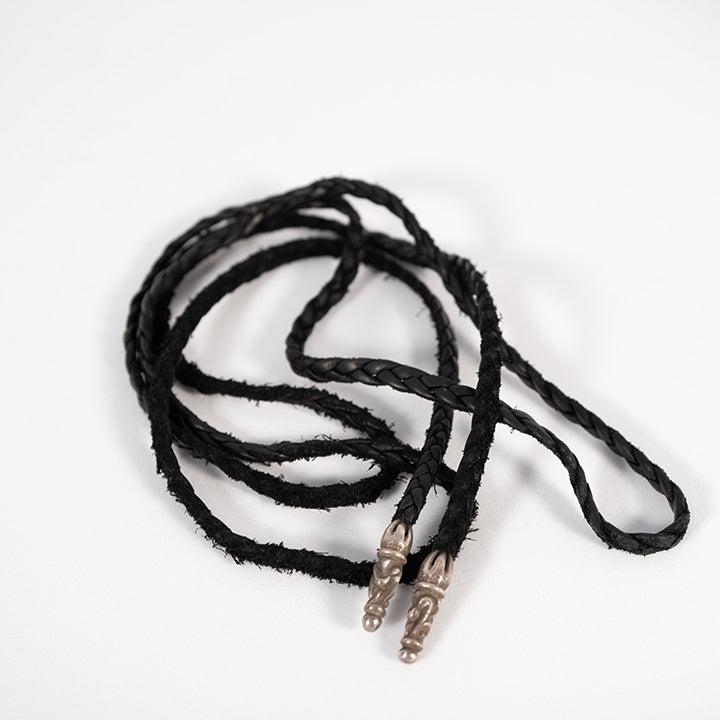 CHROME HEARTS  クロムハーツ LEATHER BRAID スクロールレザーブレイド シルバーネックレス