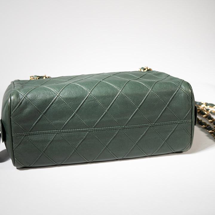 CHANEL シャネル マトラッセチェーンショルダー グリーン ヴィンテージ バッグ レディース