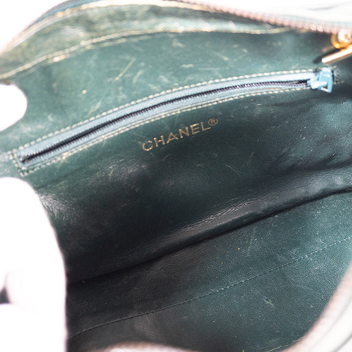 CHANEL シャネル マトラッセチェーンショルダー グリーン ヴィンテージ バッグ レディース