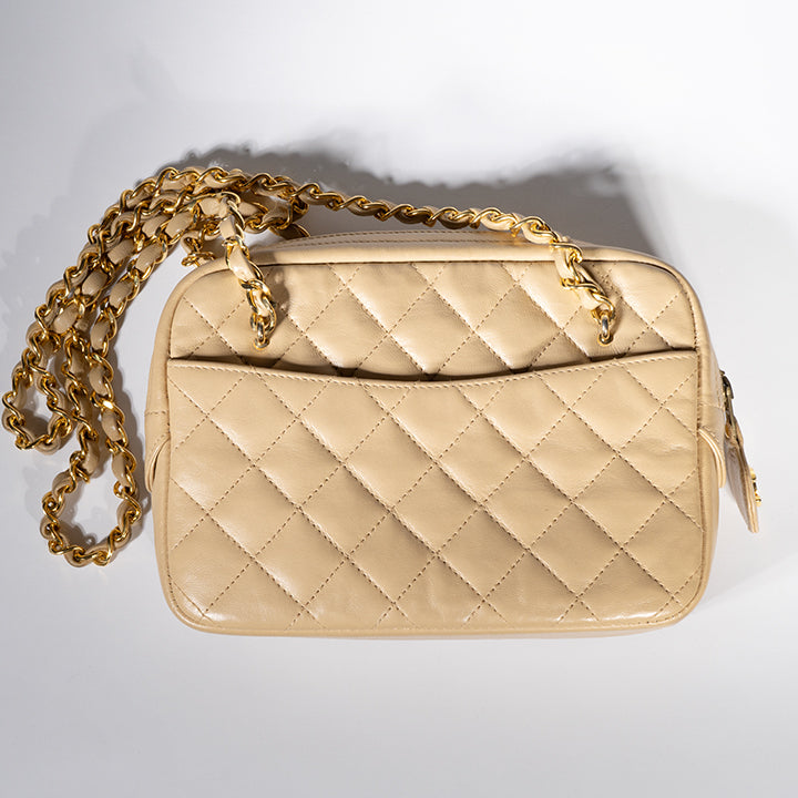 CHANEL シャネル マトラッセチェーンショルダー ベージュ ヴィンテージ バッグ レディース
