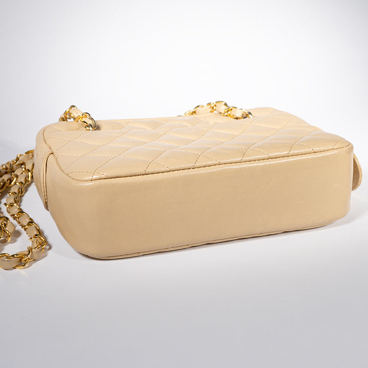 CHANEL シャネル マトラッセチェーンショルダー ベージュ ヴィンテージ バッグ レディース