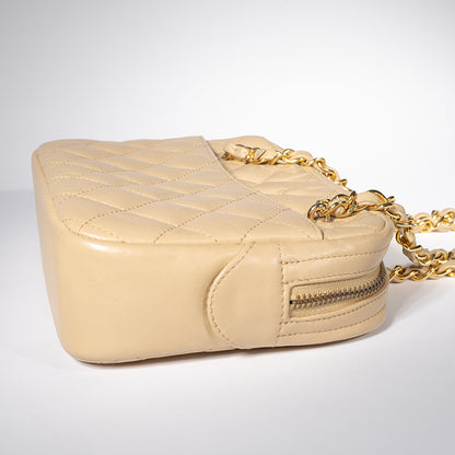 CHANEL シャネル マトラッセチェーンショルダー ベージュ ヴィンテージ バッグ レディース