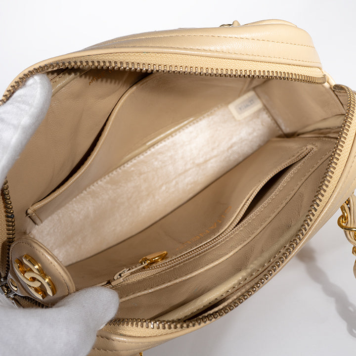 CHANEL シャネル マトラッセチェーンショルダー ベージュ ヴィンテージ バッグ レディース